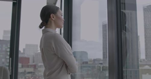 Portrait of Confident Latin Businesswoman Looking at Camera