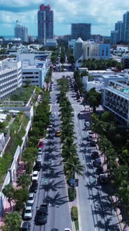 Scenic Landmark Avenue at Miami Beach Florida United States.