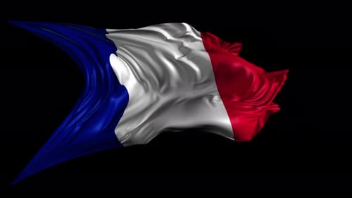 Realistic 3D Waving French Flag Animation