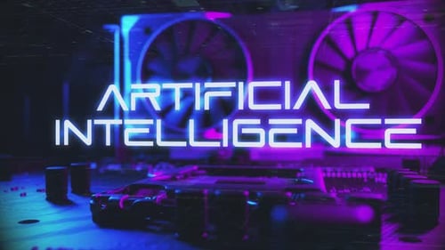 Artificial Intelligence - Futuristic Technology Motherboard Type Animation
