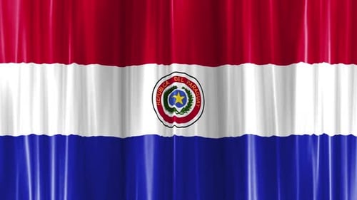 Paraguayan National Flag Waving in Seamless Loop Animation