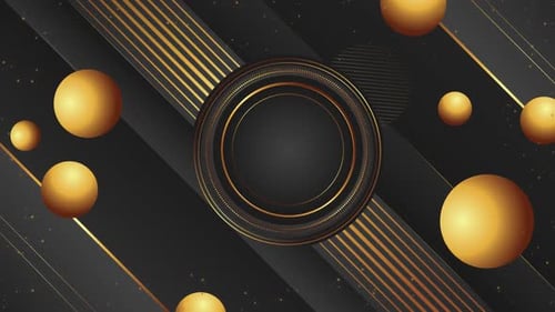 Luxury Gold and Black Circle Frame Reveal Background