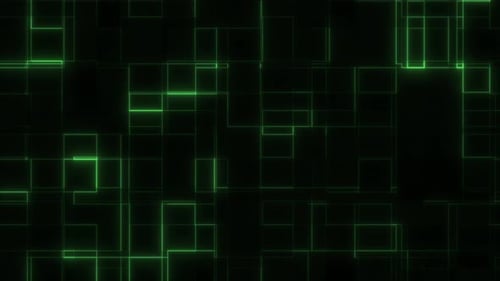 Futuristic Sci-Fi Green Grid Loop Animation. Digital Grid Motion Background. oop Animation