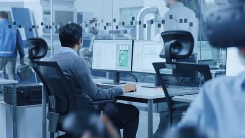 Men Work with VR in Modern Office