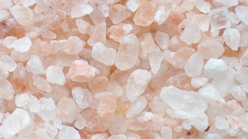 Closeup view of Himalayan salt crystals. Natural rock salt