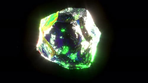 Crystal Gem Diamond on Black Bg Rotate Endless