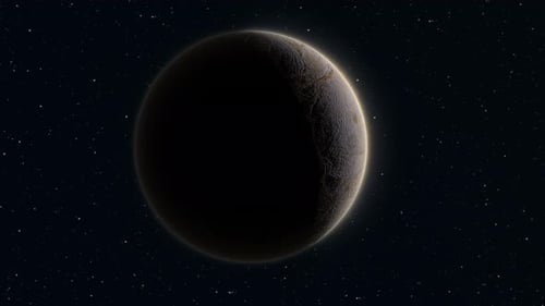 Abstrakte realistische runde Kugel des Weltraumplaneten mit einem Steinrelief