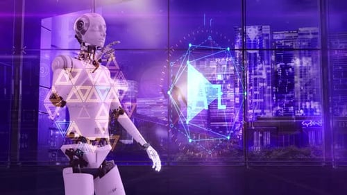 Android With Artificial Intelligence Works In The Office