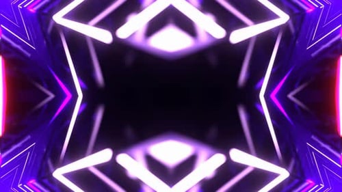Purple And Orange Motion Light Blurred Symmetrical Neon Background Vj Loop In 4K