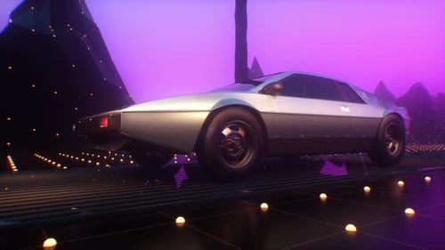 80s Car Sci Fi Scene Loop