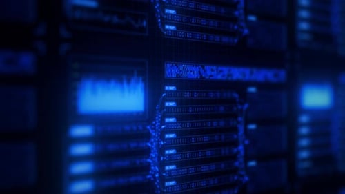 Futuristic Digital Data Interface Background Loop