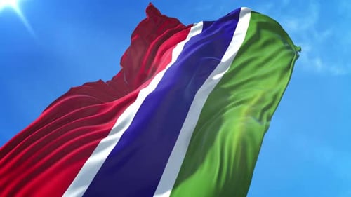 Realistic Waving Flag Against a Clear Blue Sky