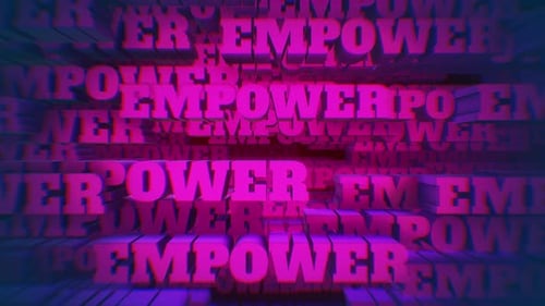 Dynamic Empower Text Loop Animation in Futuristic Neon Style