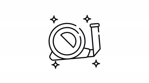 icon animation of cartoon tape measure.