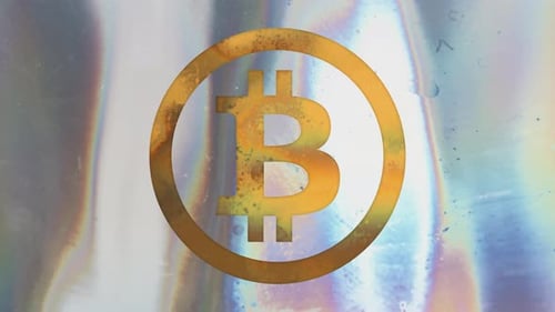 Bitcoin Cryptocurrency Silver and Gold Background Loop