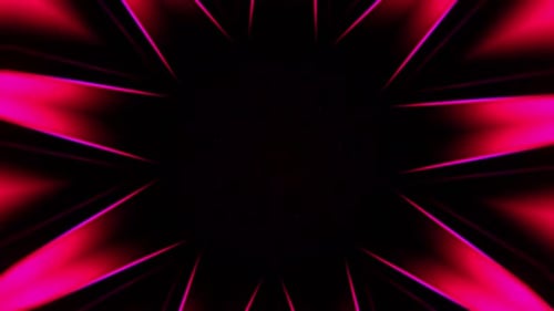 Dynamischer rosafarbener kaleidoskopischer Tunnel mit leuchtenden geometrischen Mustern