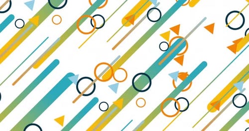 Geometrische Form, abstrakte Schleifenanimation, unendlich, bewegte grafische Formen, Loop-Animation auf Weiß