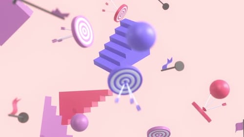 Orientación y enfoque empresariales animados, crecimiento empresarial, conceptos exitosos de gestión de estrategias.