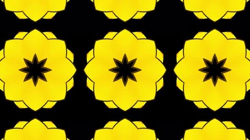 Animated Golden Geometric Star Pattern Loop