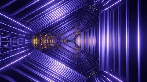 Atmospheric VJ Loop with Neon Lights Flashing in a Discothemed Background