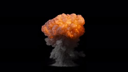 Realistic Large Scale Explosion with Smoke and Fire Effect