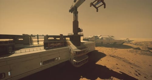 Exploration Base on Mars with Advanced Structures and Equipment