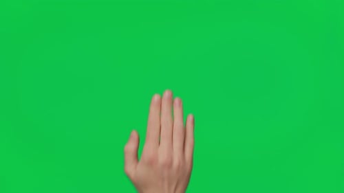 Male Hand Touching Clicking Tapping Sliding and Swiping on Chroma Key Green Screen Background