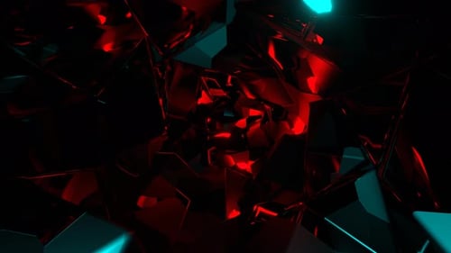 Turquoise And Red Curved Abstract Interdimensional Tunnel Background Vj Loop In 4K