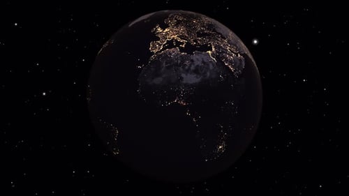 Earth Night From Space Rotating Seamless Loop