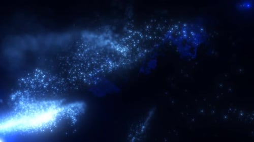 Abstract background of blue energy magic waves flying from the wind. Video 4k, 60 fps