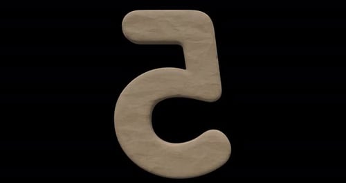 3D Number 5 360 Rotation Seamless Loop Alpha Channel