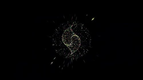 Bunter Animationshintergrund mit wirbelnden Partikeln