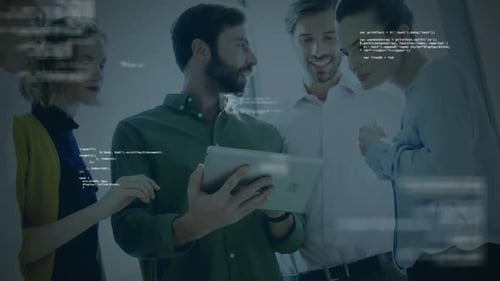 Animation du traitement de données par des professionnels utilisant une tablette