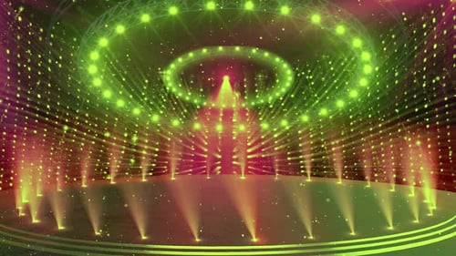 New Year Celebration Stage with LED Lights and Award Show Setup