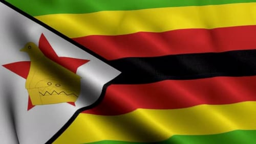 Waving Flag of Zimbabwe Loop Animation