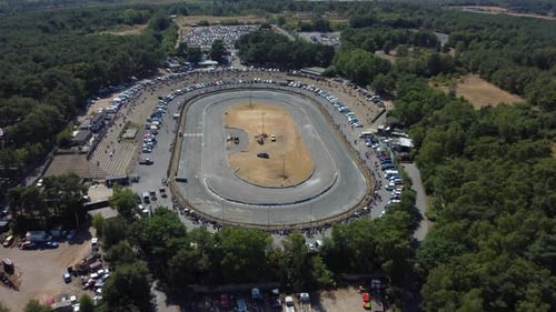 orbit of empty racetrack before a race