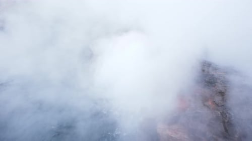 Geothermal Area in Iceland Natural Hot Spring Red Minerals Rocks Stunning Boiling Clear Water in