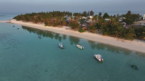 Aerial view of Naavaidhoo Island, Maldives.