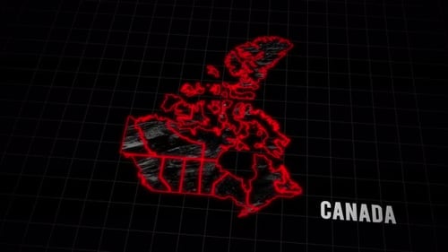 Kanada-Kartenanimation im Filmmusik 3D-Stil