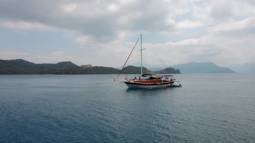 Classic Yacht in a Sea