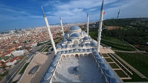 City of Aerial View of Suleymaniye Mosque in Istanbul Drone Footage of Magnificent Blue Mosque