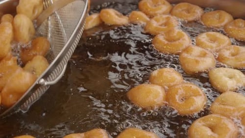 Traditional Fried Sweets Lokma in Sugar Syrup