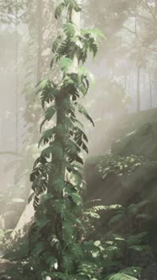 The Beautiful Scene of Tropical Rain Forest
