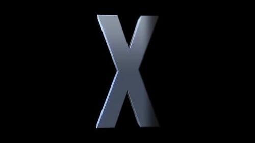 Sleek Metallic 3D Letter X Animation