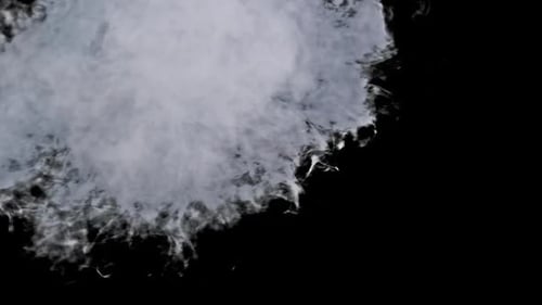 White Smoke with Alpha Channel in Slow Motion Explosion Steam