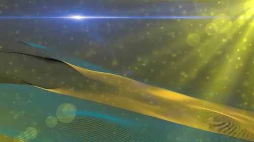 Abstract Wavy Lines Animation with Light Rays and Particles Background