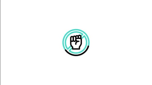 Minimalist No Violence Icon Line Animation Reveal