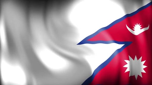 Waving Nepal Flag Realistic Animation Background