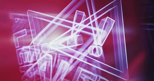 Alert warning symbol rotating loop concept