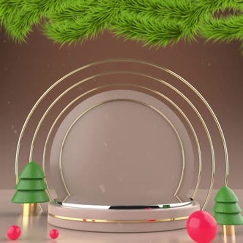 Christmas 3D Podium Light Brown (1000x1000)
